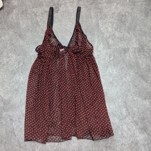 Leg Avenue black with red hearts  mesh lingerie top 1x- 2x